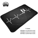 Paillasson boxe noir et blanc, tracé d'électrocardiogramme et deux boxeurs