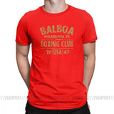 T-shirt Balboa Boxing Club rouge, marquage typographique sable