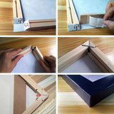 Chassis bois en kit pour toile, quatre barres et equerres de renfort, finitions disponibles