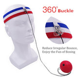 Boucle pivotante 360° reliant le bandeau à l'élastique de la balle réflexe