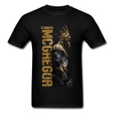 T-shirt Conor McGregor roi doré à plat, couronne à pointes et épaulière d'armure