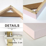 Chassis bois en kit pour toile, quatre barres et equerres de renfort, pieces du kit