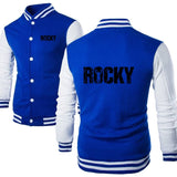 Veste teddy Rocky bleu roi, bords-côtes rayés