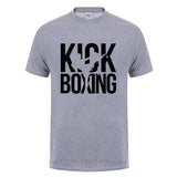 T-shirt Kick Boxing gris et noir, lettrage KICK BOXING