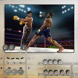 Tableau Black Panther contre Killmonger sur un ring de boxe, accroche dans une salle de sport