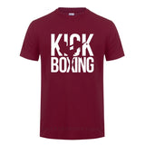 T-shirt Kick Boxing rouge bordeaux, lettrage KICK BOXING