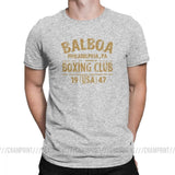 T-shirt Balboa Boxing Club gris clair chiné, marquage typographique sable