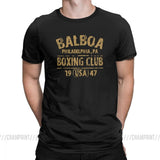 T-shirt de boxe noir au style Rocky Balboa, marquage sable Balboa Boxing Club Philadelphia