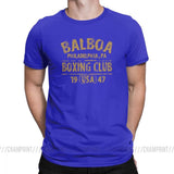 T-shirt Balboa Boxing Club bleu roi, marquage typographique sable