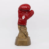Trophée de boxe gant rouge sur socle