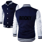Veste teddy Rocky bleu marine, manches blanches raglan