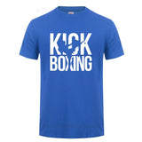 T-shirt Kick Boxing bleu, lettrage KICK BOXING