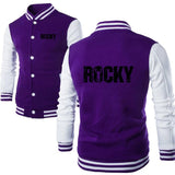 Veste teddy Rocky violette, manches blanches