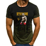 T-shirt Mike Tyson imprimé intégral noir et rouge, motif de coulées en dégradé