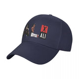Casquette Mohamed Ali bleu marine, logo ALI imprimé