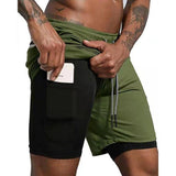Short 2 en 1 homme avec poche pour téléphone