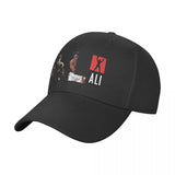 Casquette Mohamed Ali noire, logo ALI imprimé