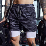Short 2 en 1 homme (couleur camouflage)