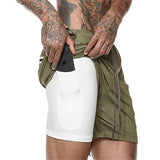 Short 2 en 1 homme (couleur brun)