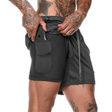Short 2 en 1 homme (couleur noir)