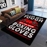 Tapis chambre ado boxe — If life gets tough — bandeau rouge