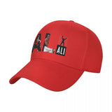 Casquette Mohamed Ali rouge, logo ALI imprimé