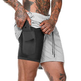 Short 2 en 1 homme (couleur blanc)