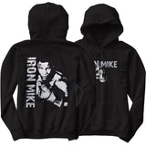 Sweat boxe Mike Tyson 2023, avec le visage du jeune Mike en noir et blanc (vue arrière + avant)
