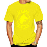 T-shirt Italian Stallion jaune, emblème à tête d'étalon