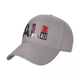 Casquette Mohamed Ali grise, logo ALI imprimé