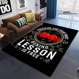 Tapis chambre ado boxe — Boxing lesson is free — médaillon