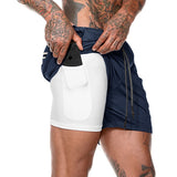 Short 2 en 1 homme (couleur bleu marine)
