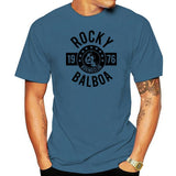 T-shirt Rocky Balboa Boxing Club bleu pétrole, écusson circulaire noir