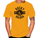 T-shirt Rocky Balboa Boxing Club jaune, écusson circulaire noir