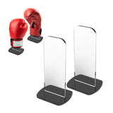 Présentoirs à gants de boxe en acrylique avec une paire de gants rouges exposée