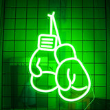 Néon mural gants de boxe vert
