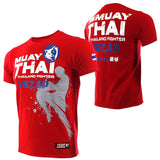 T-shirt Muay Thai porté, coupe droite col rond