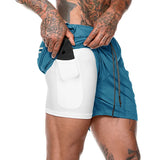 Short 2 en 1 homme (couleur bleu clair)