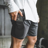 Short 2 en 1 homme, look sportswear