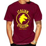 T-shirt Italian Stallion rouge, emblème jaune à tête d'étalon