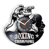 Horloge vinyle boxe, motif BOXING CHAMPIONS