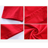 Détails du t-shirt Venum rouge : maille de coton, ourlet et coutures