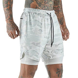 Short 2 en 1 homme (couleur blanc)