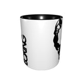 Tasse boxe vue de dos, paroi blanche sans marquage