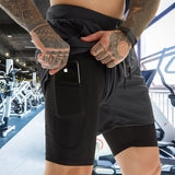 Short 2 en 1 homme avec tel dans poche