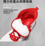 Doublure intérieure rouge et semelle amovible, chaussure blanche et rouge
