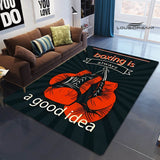Tapis boxe motif Boxing is always a good idea, fond vert