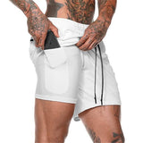 Short 2 en 1 homme (couleur blanc)