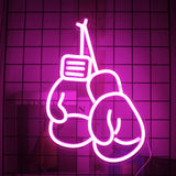 Néon mural gants de boxe rose