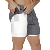 Short 2 en 1 homme (couleur gris)